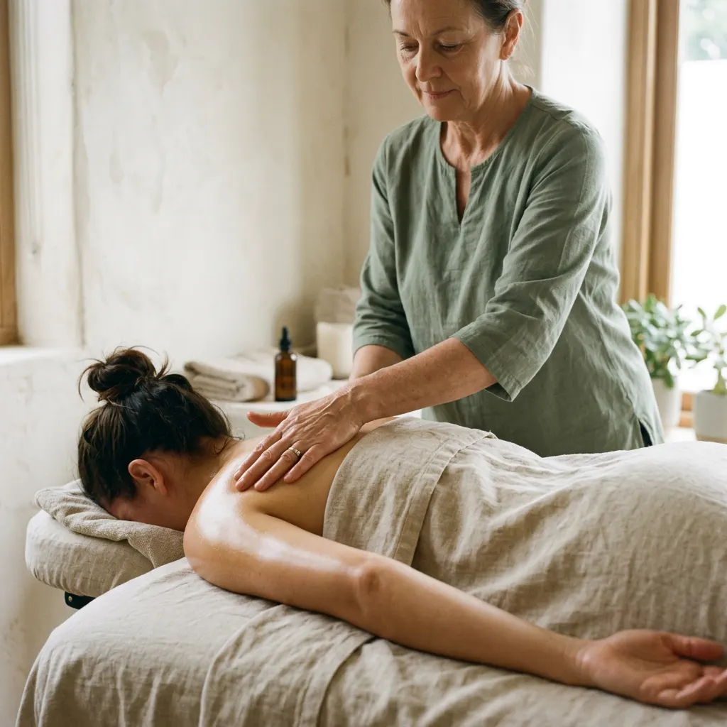 Relaxation massage in progress at Fiona's Day Spa, the closest day spa to Champlin, MN